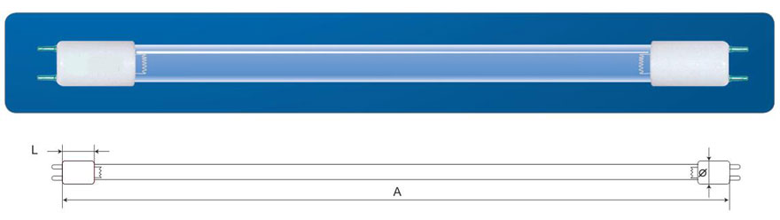 直线型双端石英紫外线杀菌灯